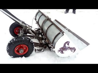 как сделать лопату для снега на колесах